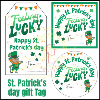Preview of St patricks Day Gift Tag centers crafts bookmark activity middle high school 9th