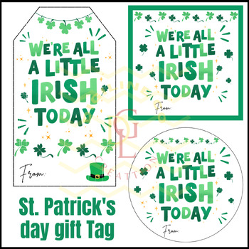 Preview of St patricks Day Gift Tags student crafts activity word wall social work primary