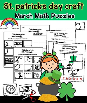 Preview of St patricks day craft speech therapy March Math Puzzles Number Activities