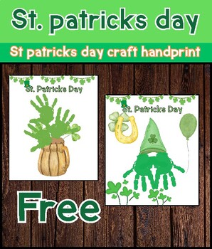 Preview of St patricks day craft handprint Craft activity free