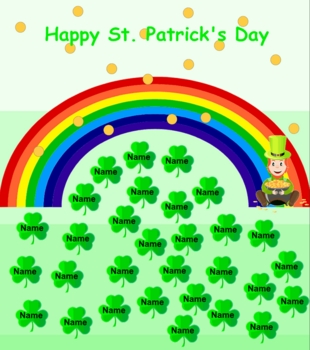 Preview of St.Patrick's Day Attendance for Smartboard