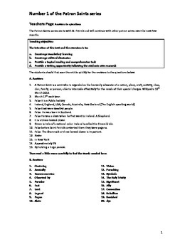 Preview of St.Patrick's Day Worksheet including crossword and word search