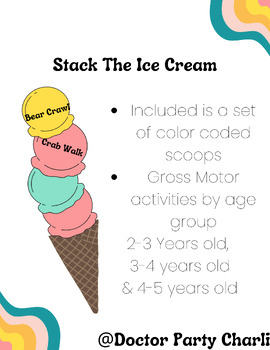 Preview of Stack the Ice Cream (Blank & Gross Motor)