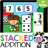 Stacked Adding to 10 with Dominos Farm Math Google Slides