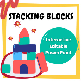 Preview of Stacking Blocks Interactive PowerPoint | Distance Learning Math | Counting 1-10