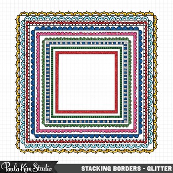 Stacking Borders - Glitter by Paula Kim Studio | TpT