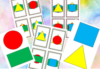 Preview of Stacking shapes by pattern cards. Busy book activity.
