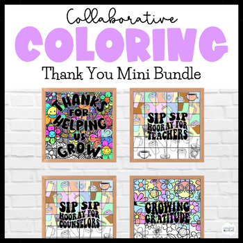 Preview of Staff Appreciation Collaborative Poster Bundle | Teacher and Counselor Thank You