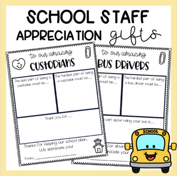 Preview of Staff Appreciation Gifts- Nurse, Custodian, Secretaries, & More