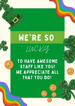 Preview of Staff Appreciation St. Patrick's Day