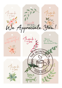 Preview of Staff Appreciation Tags