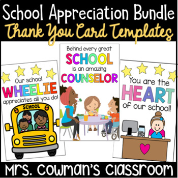 Preview of Staff Appreciation Thank You Cards Bundle