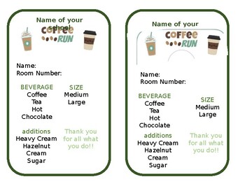 staff appreciation idea coffee order tag form by principal printable