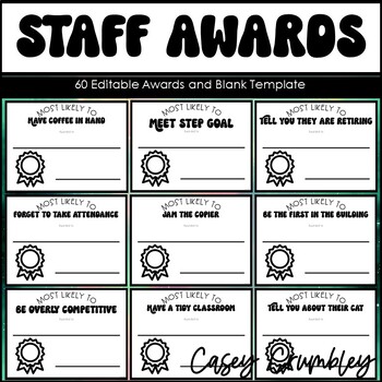 Preview of Staff Awards Teacher Appreciation or End of the Year Celebration