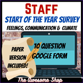 Preview of Staff Back to School Survey Both Google form and PDF Versions Digital Resource
