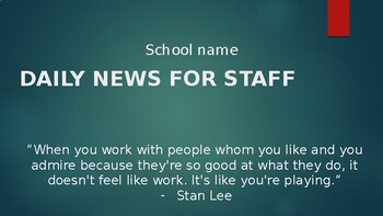 Preview of Staff Daily Announcements /weekly staff notes template (editable&fillable PPT)
