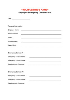 employee emergency contact information sheet