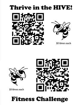 Preview of Staff Fitness Challenge QR Codes