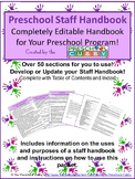 Staff Handbook for Preschool- Completely Editable