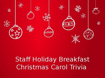Preview of Holiday Christmas Carol/songs Trivia PPT(editable and colorful fun)