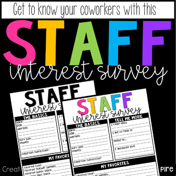 Preview of Staff Interest Survey EDITABLE