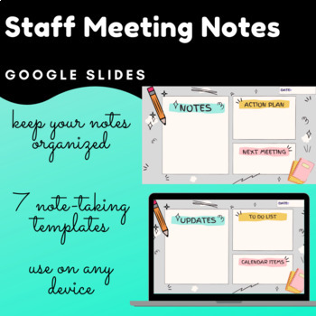 Preview of Staff Meeting Note Taking Template Organizer