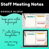 Staff Meeting Note Taking Template Organizer