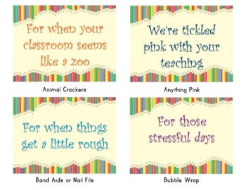 Staff Morale Booster-Teacher Gift Tags by Cindy's Treasures | TpT