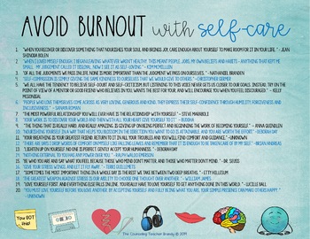 Staff Morale Boosters Self-Care Signs by The Counseling Teacher Brandy