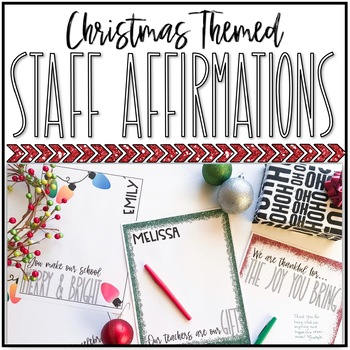 Preview of Staff Morale Boosters for Christmas - Personalized Affirmations