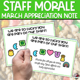Staff Morale March | Staff Appreciation Lucky Charms Note