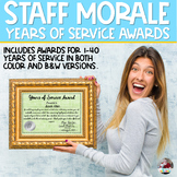 Staff Morale | Staff Appreciation | Years of Service Certi