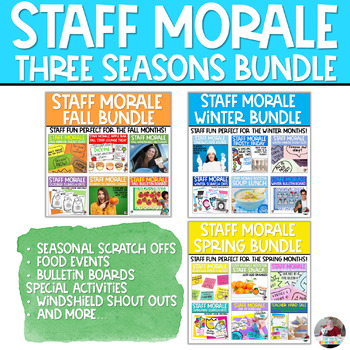 Preview of Staff Morale | Teacher  Appreciation | Three Seasons BUNDLE