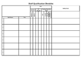 Staff Qualification Checklist