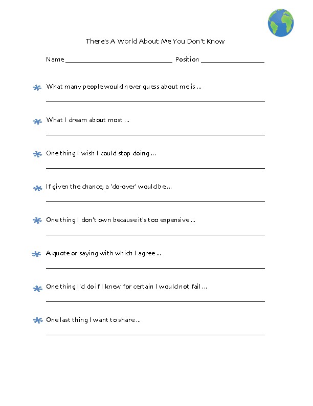 Printable Get To Know Your Employees Form