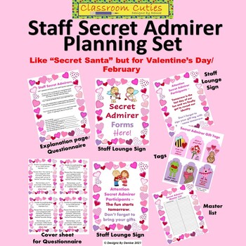 Preview of Staff Secret Admirer Secret Pal Planning Set Staff Motivator