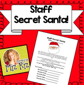 Preview of Staff Secret Santa! Have some holiday FUN with your coworkers!