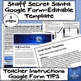 Staff Secret Santa Google Form- Editable Questionnaire Template