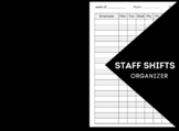 Staff Shifts Organizer: undated weekly daily Employees Sch