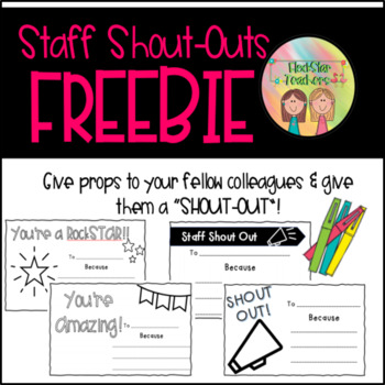 Preview of Staff Shout-Outs FREEBIE!