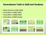 Staff/Student Generational Traits: Boomers, GenX, Millenia