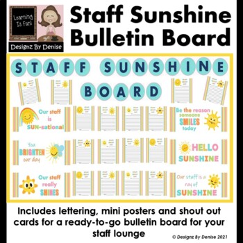 Preview of Staff Sunshine Staff Lounge Bulletin Board For Staff Motivation