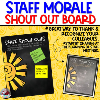 Preview of STAFF MORALE |  Staff Appreciation |  Staff Shout Out Board