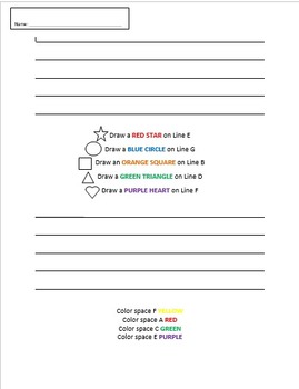 Preview of Staff Worksheet for Lines and Spaces