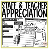 Staff and Teacher Appreciation Activity Packet | Teacher A