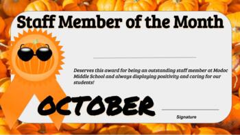Staff Of The Month For Schools By Alissa C Teachers Pay Teachers