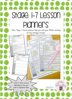 Preview of Stage 1-7 Maths Lesson Planners