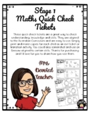 Stage 1 Maths Quick Check Tickets