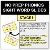 Stage 1  NO PREP Phonics Sight Word Slides Orton Gillingham