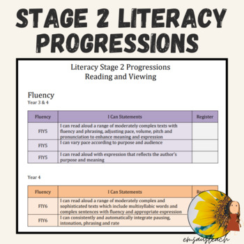 Preview of Stage 2 English NSW Outcomes Entire Literacy Progressions